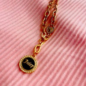 Juicy Couture Gold & Black Rhinestone Necklace